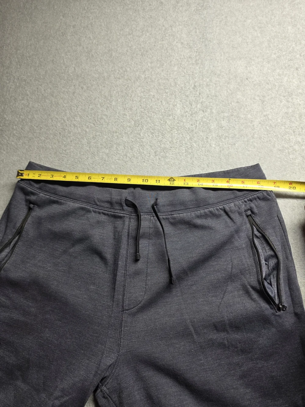 J.Crew Authentic Fleece Joggers Mens XL Heather Navy Blue Zip Pocket Sweatpants